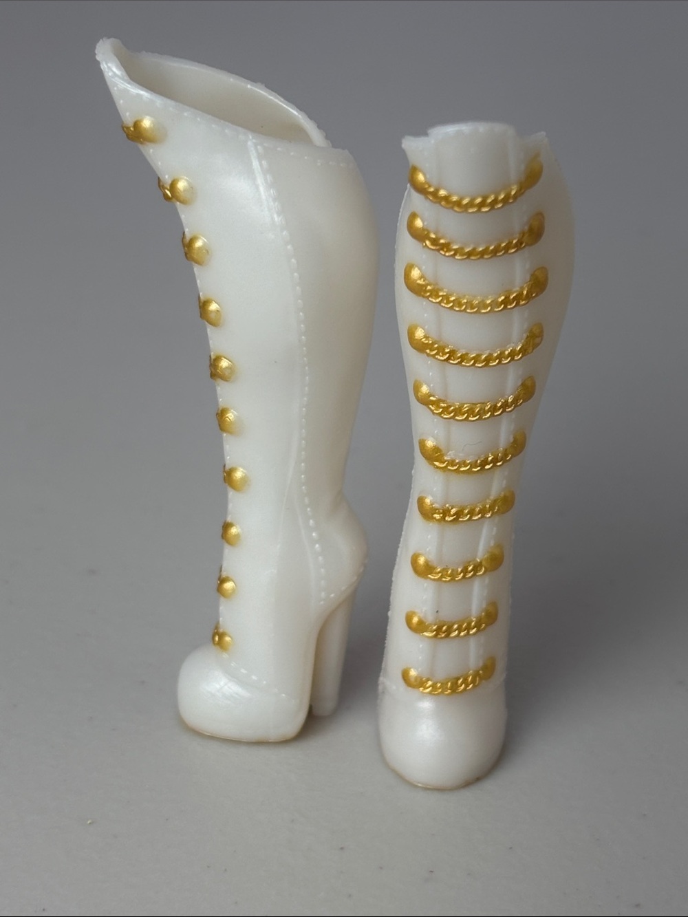 LOL Surprise OMG doll Miss White Doll High Boots with Faux Gold Chain Accent